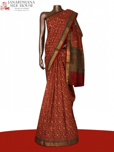 Floral Exclusive Pure Tussar Silk Saree